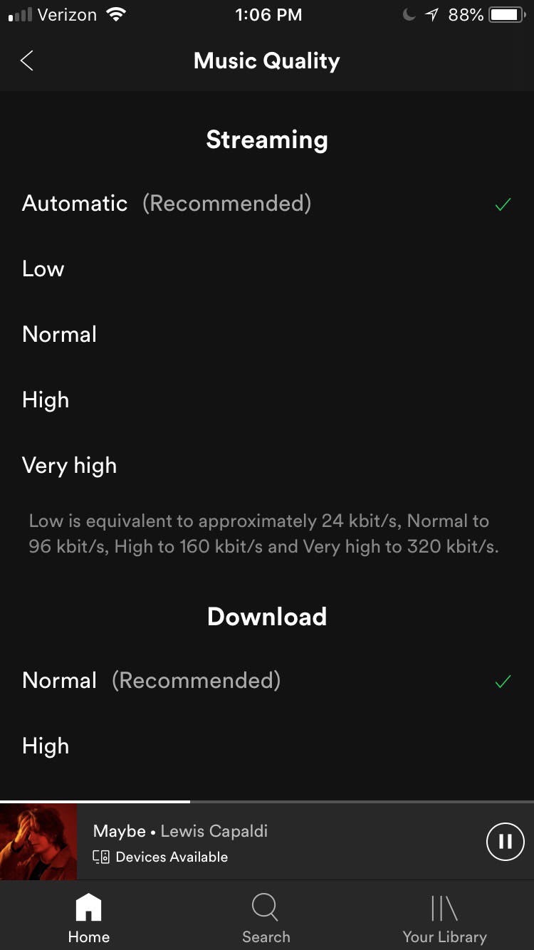 Spotify premium high quality audio